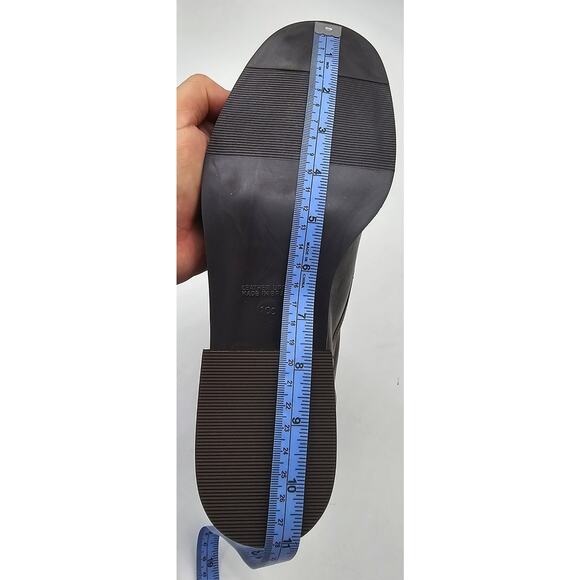 Details Brown Leather Combat Style Boots Cap Toe Lace Up Casual Bootie Men's 10C - Picture 10 of 12